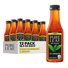 Pure Leaf botella frontal mostrando etiqueta clara y sabor limón refrescante