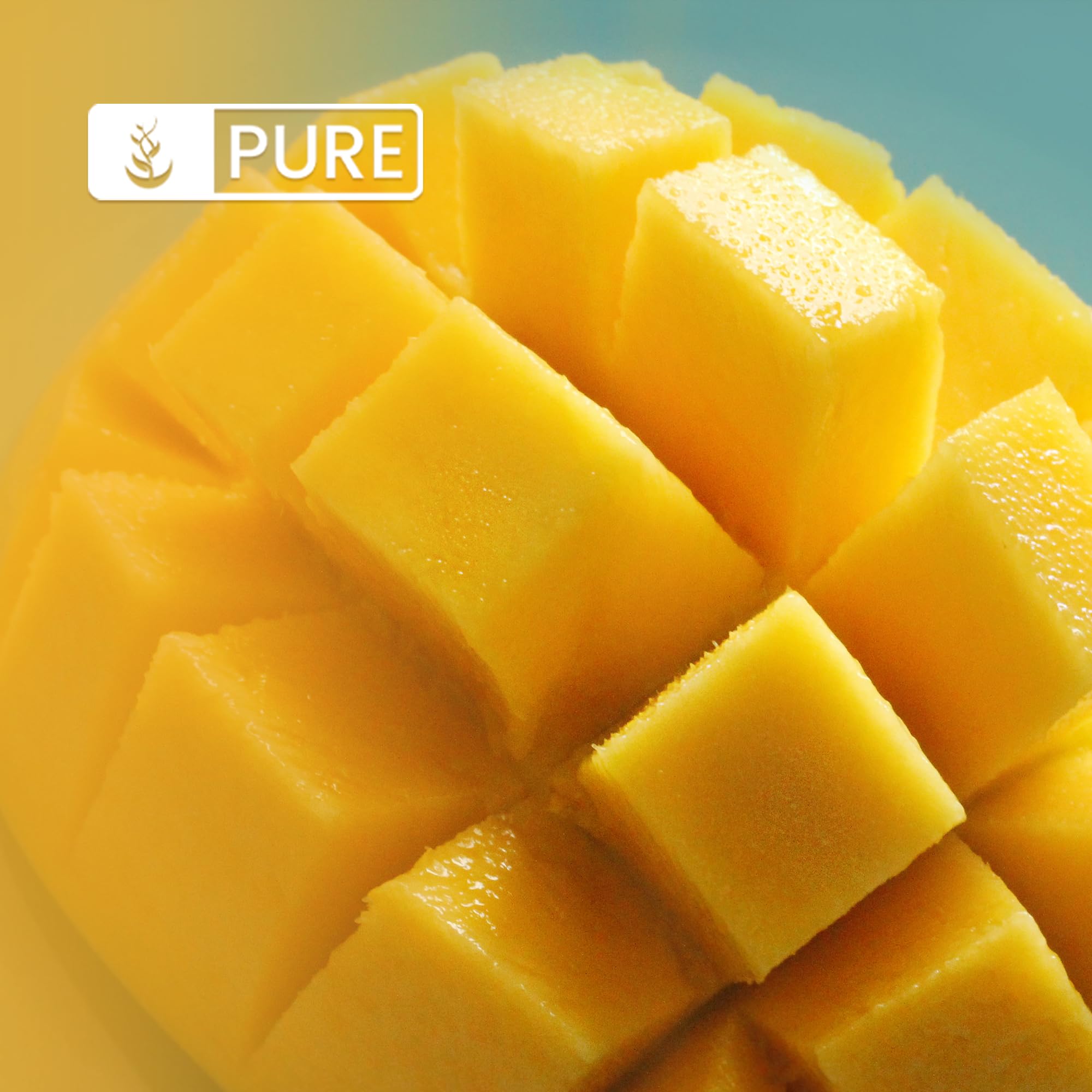 Pure Original Ingredients polvo de mango textura en primer plano que resalta naturalidad