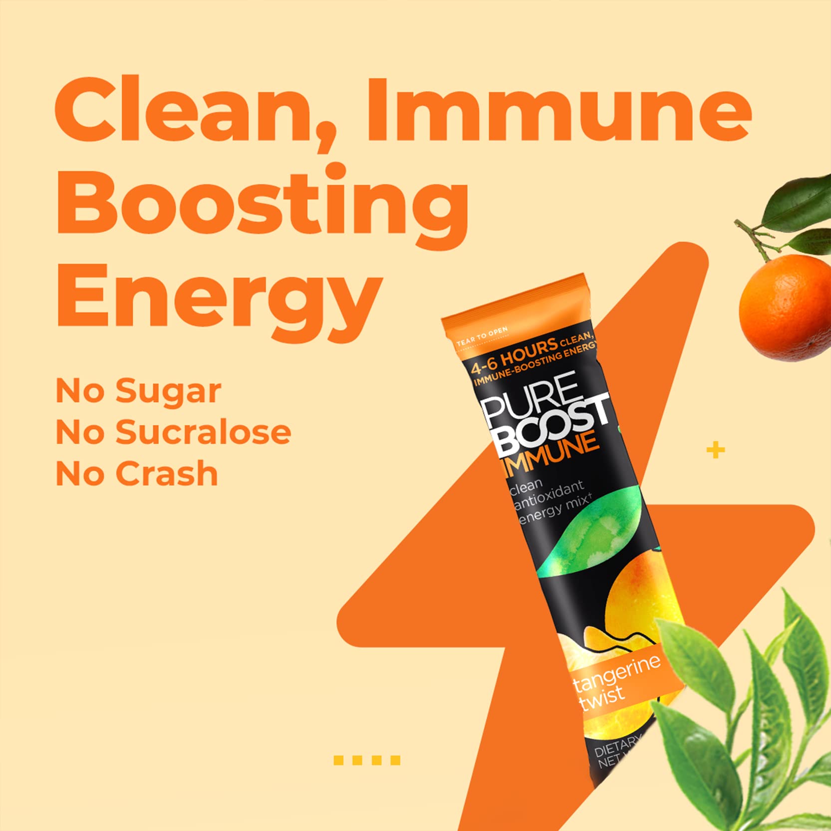 Pureboost mezcla en vaso con agua mostrando disolución rápida y refresco instantáneo