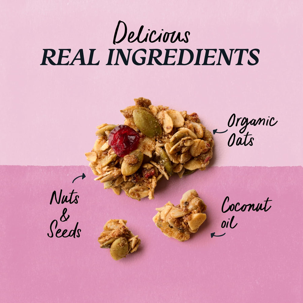 purely elizabeth detalle de nueces y semillas que aportan proteína natural