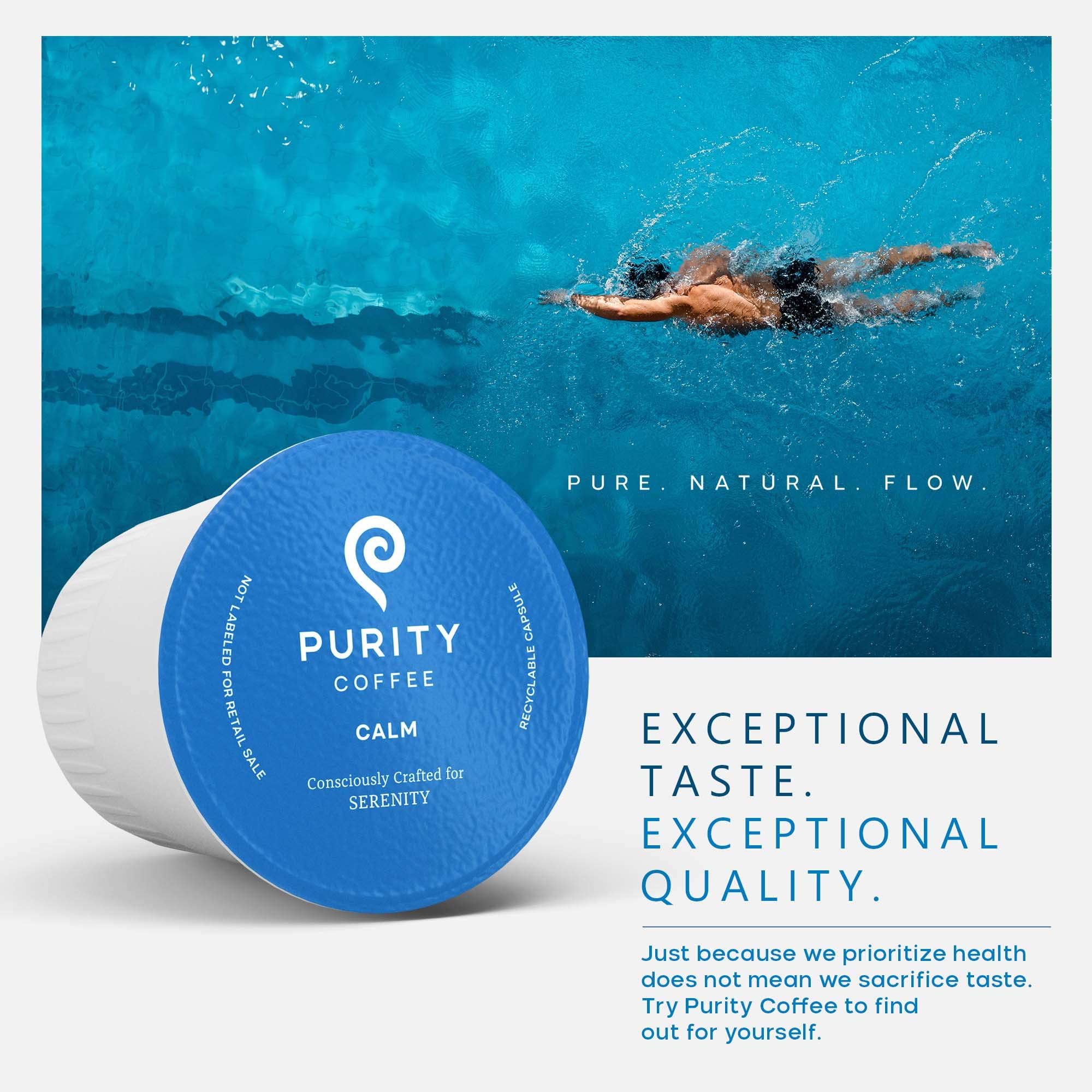 PURITY COFFEE etiqueta CALM certificaciones orgánicas y sostenibles