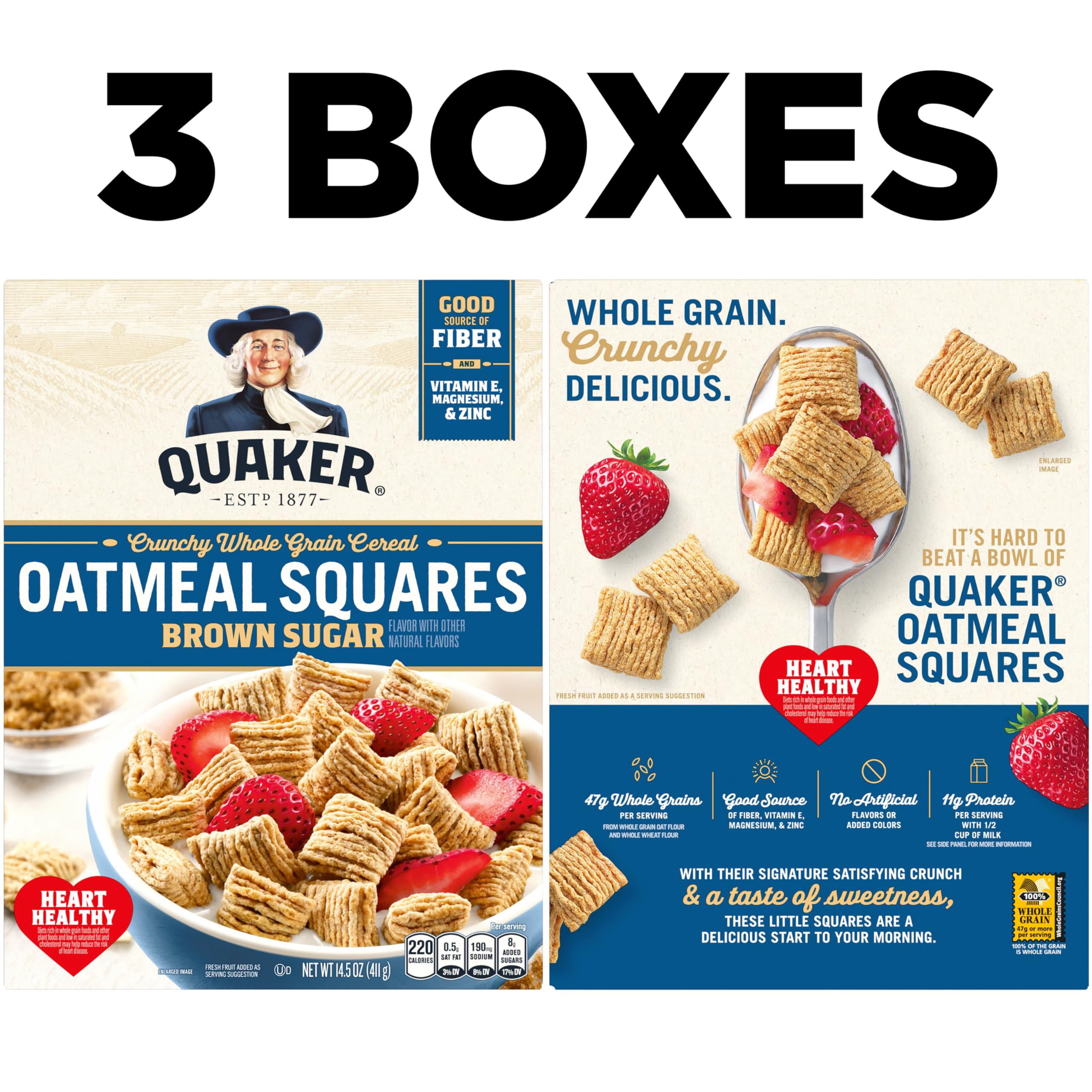 Quaker cereal en tazón con leche listo para consumir y aporte proteico