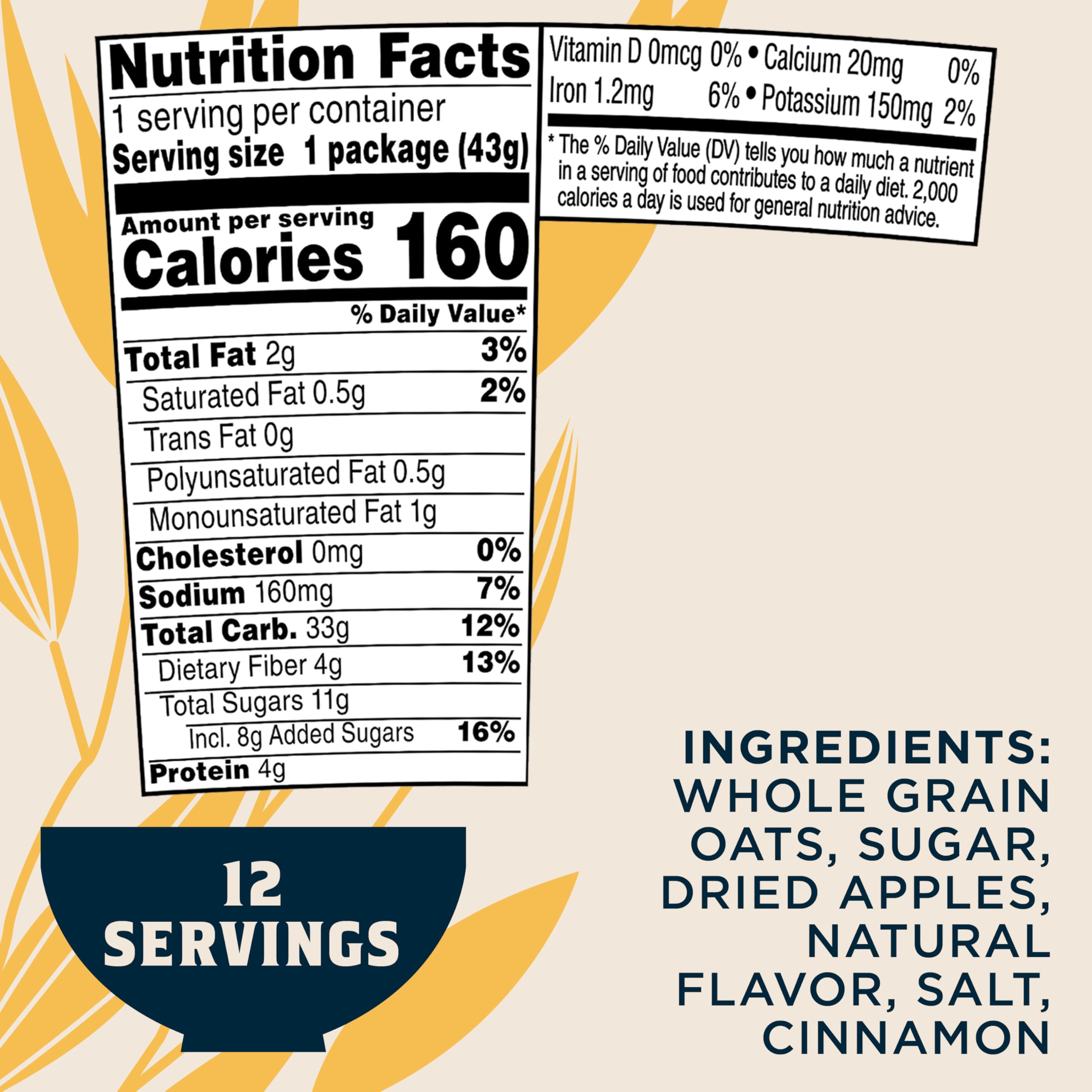 Quaker detalle de textura con avena y trozos de manzana, aspecto tentador