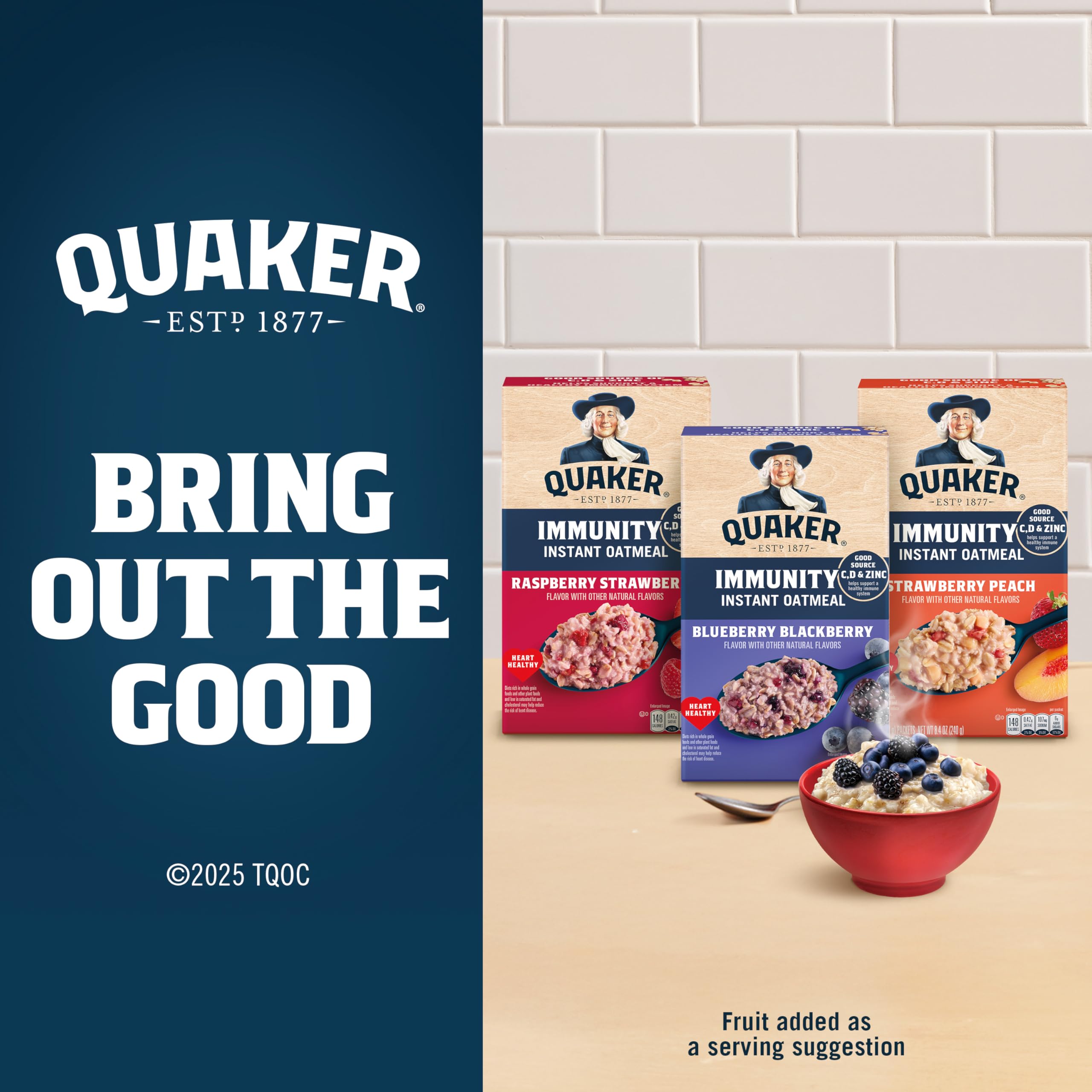 Quaker detalle de trozos de fruta real en la avena con textura apetitosa