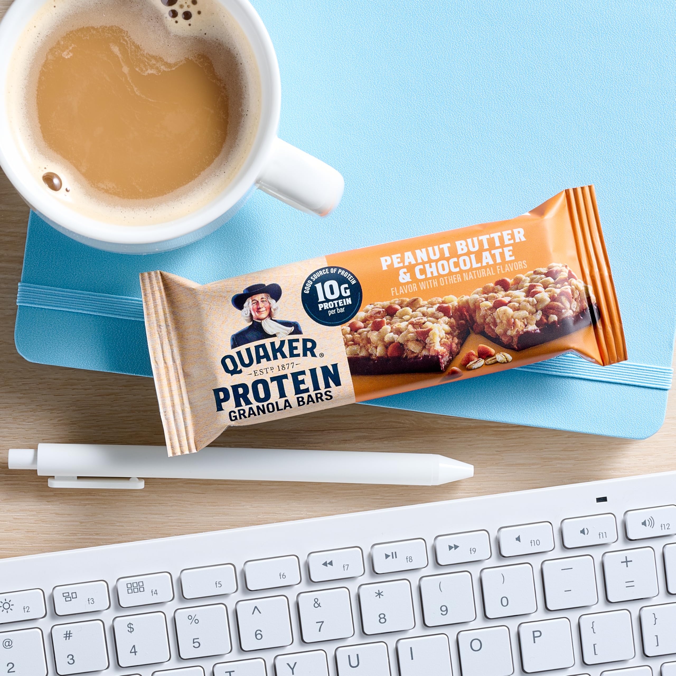 Quaker etiqueta nutricional clara mostrando proteína por porción