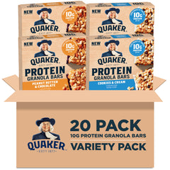 Quaker frontal: paquete mixto de barras proteicas, conveniente para llevar