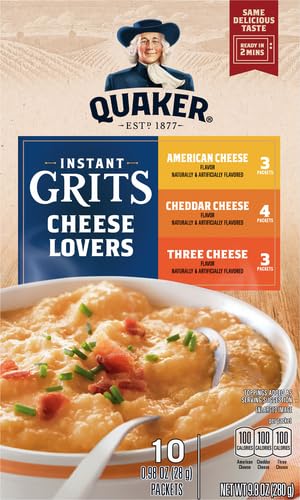 Quaker grits servidos en cuchara texturizados y cremosos para sabor inmediato