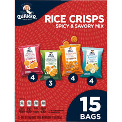 Quaker primer plano de textura crujiente del Rice Crisp, sensación ligera