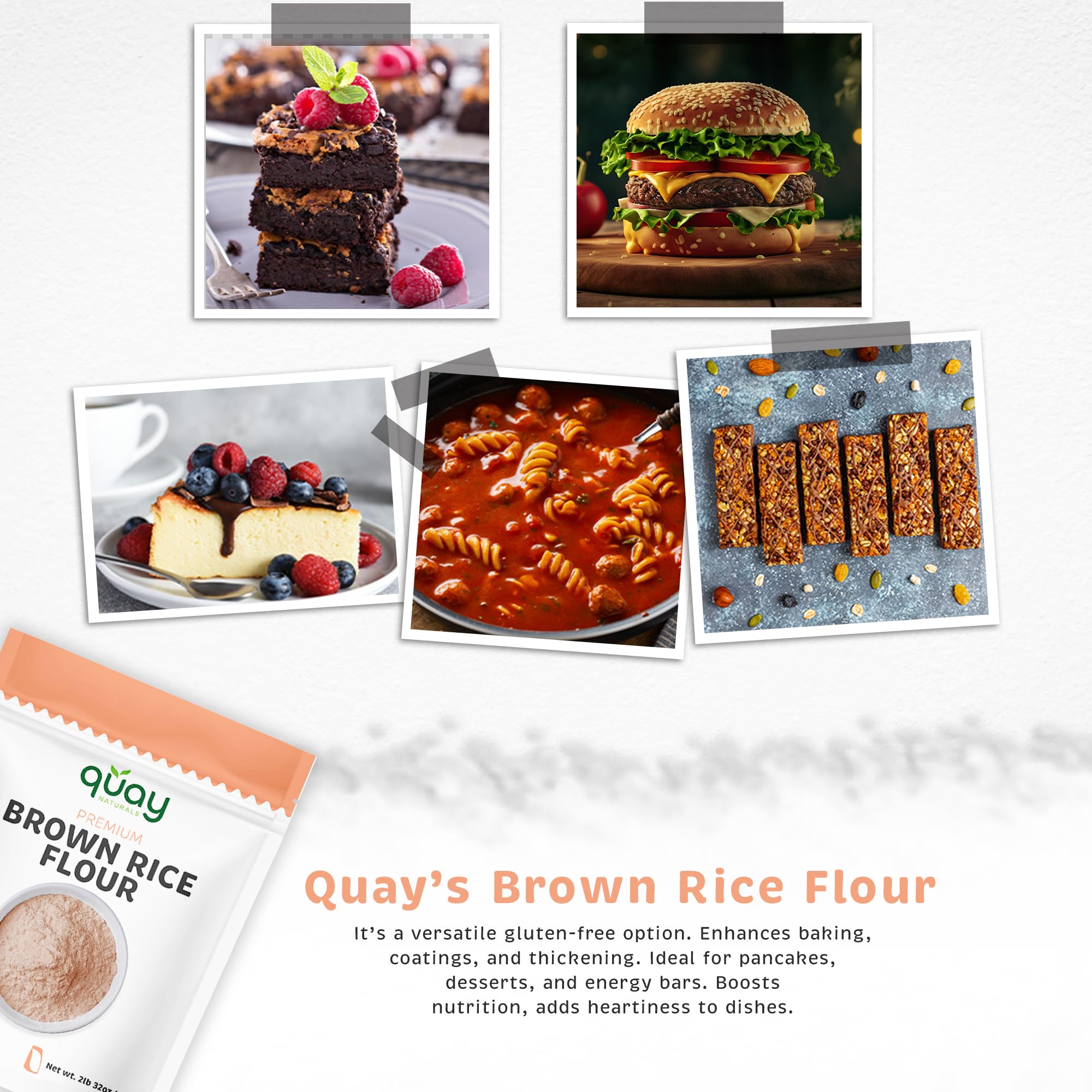 Quay Naturals masa de muffins aireada lograda con harina finamente molida