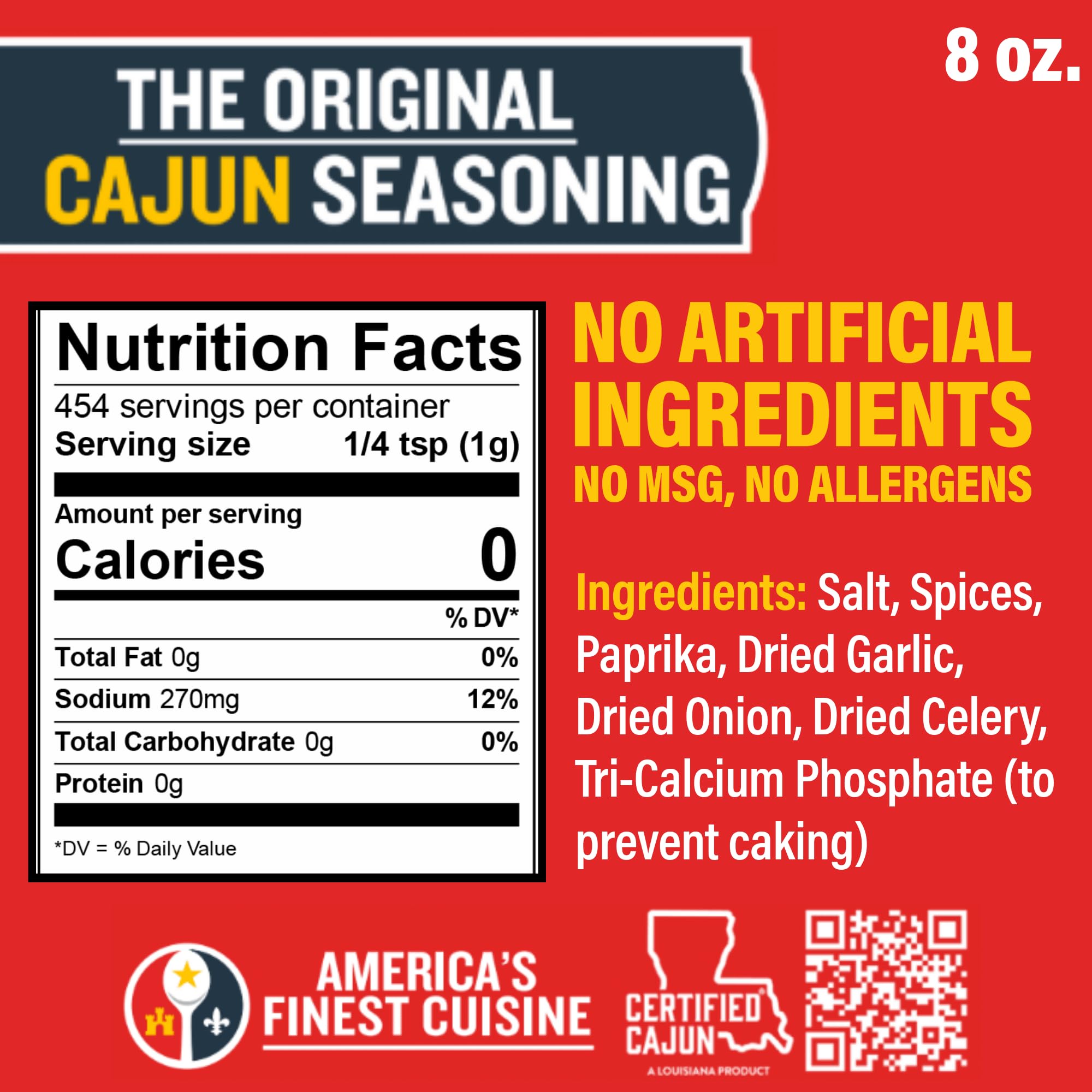 Ragin' Cajun etiqueta de ingredientes, transparencia y confianza para elegir