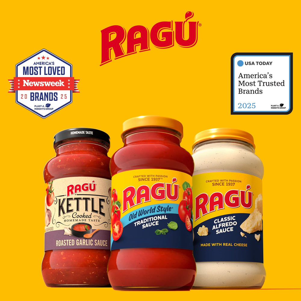 RAGÚ pack de seis frascos en caja, solución de abastecimiento para el hogar