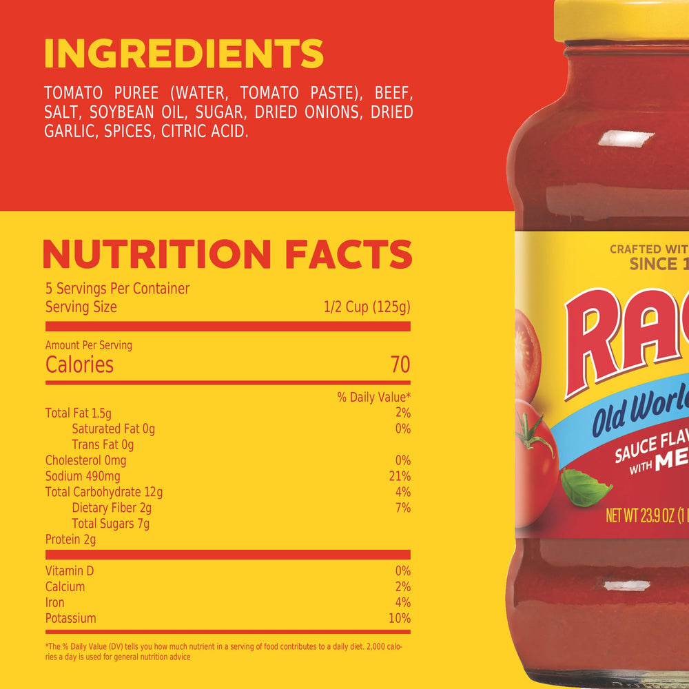 RAGÚ primer plano de textura cremosa y trozos de carne, sabor casero visible