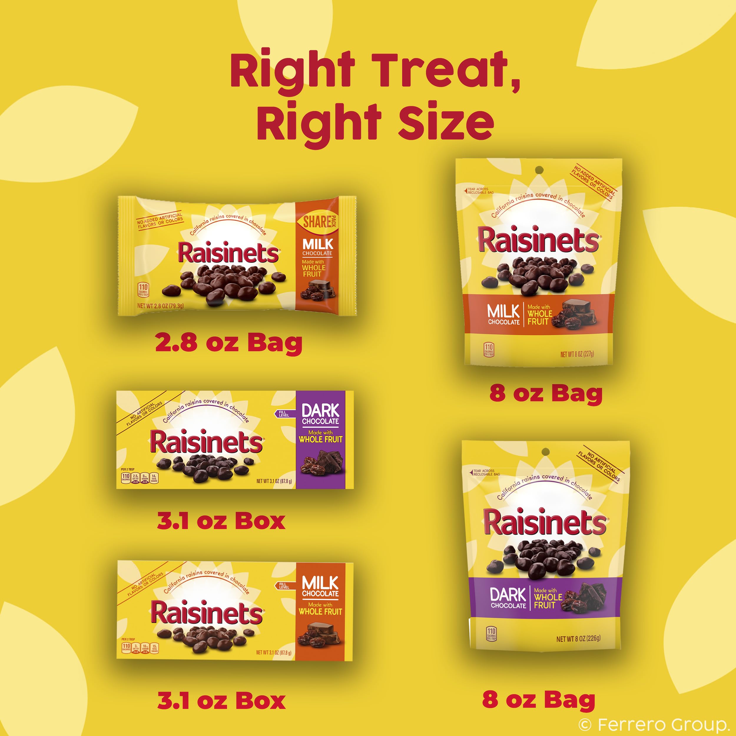 Raisinets caja como regalo en cestas festivas y celebraciones