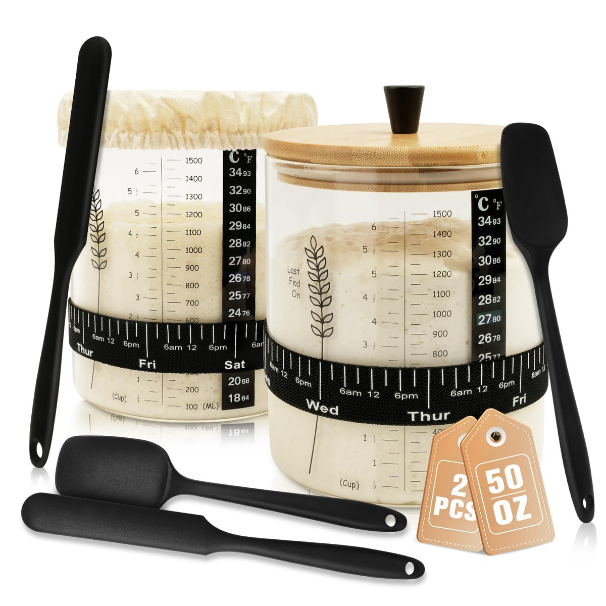 Rakovar tarro 50oz frontal mostrando capacidad y marcaciones claras
