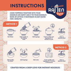 Ramen Eats rodajas sobre un tazón de ramen realzando color y presentación