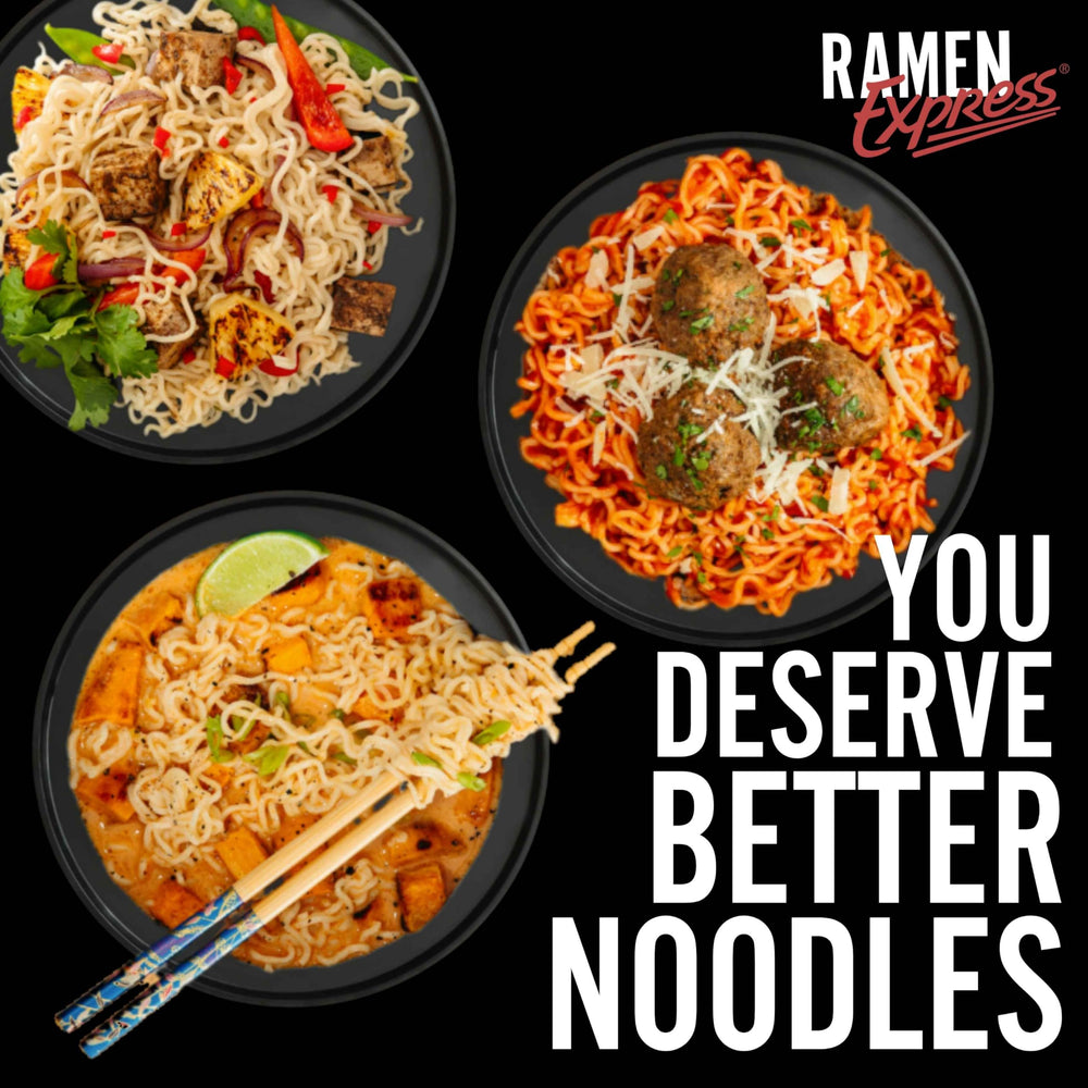 RAMEN EXPRESS comparación de tamaño del sobre, práctico para despensa