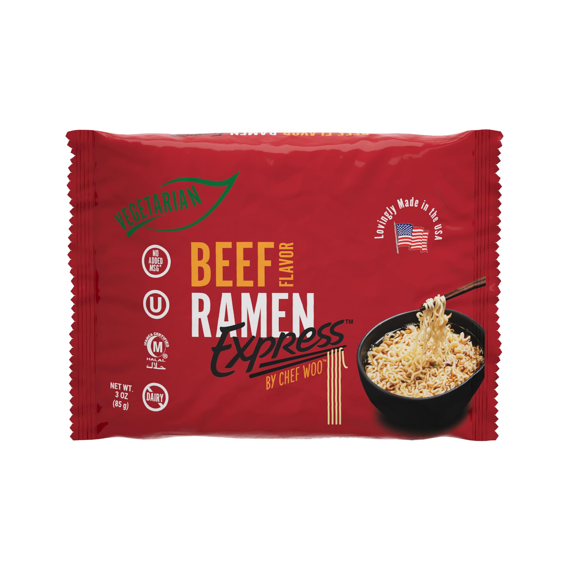 RAMEN EXPRESS textura de fideos secos de harina estadounidense, cocción rápida