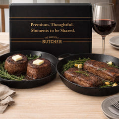 The Rancher’s Butcher caja frontal con cortes premium ideal para regalo