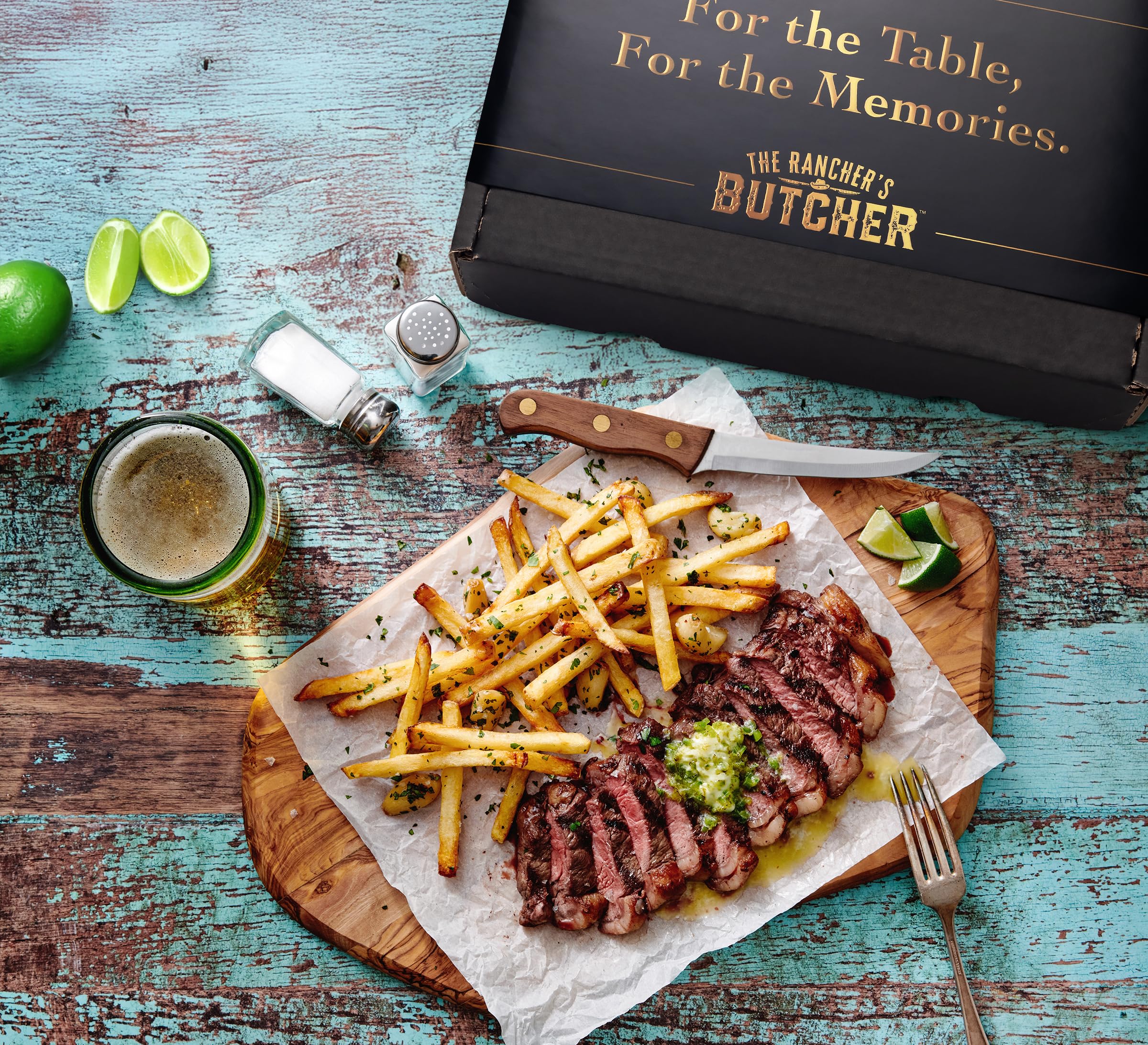 The Rancher’s Butcher comparación de tamaño del empaque para porciones familiares