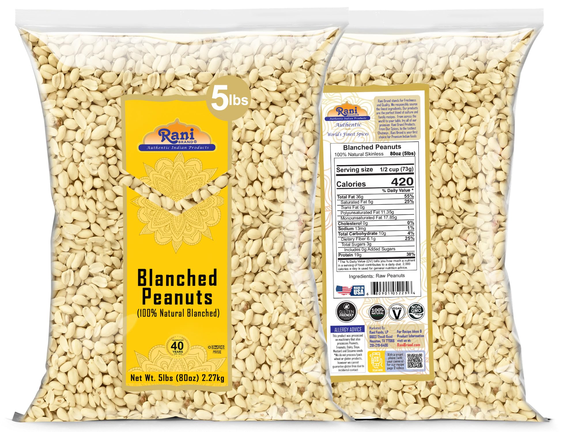 Rani cacahuetes etiqueta kosher en primer plano, confianza en certificación