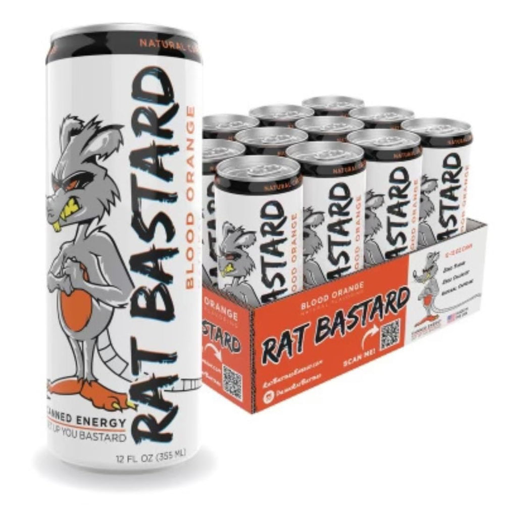 RAT BASTARD lata frontal mostrando diseño y beneficio energizante