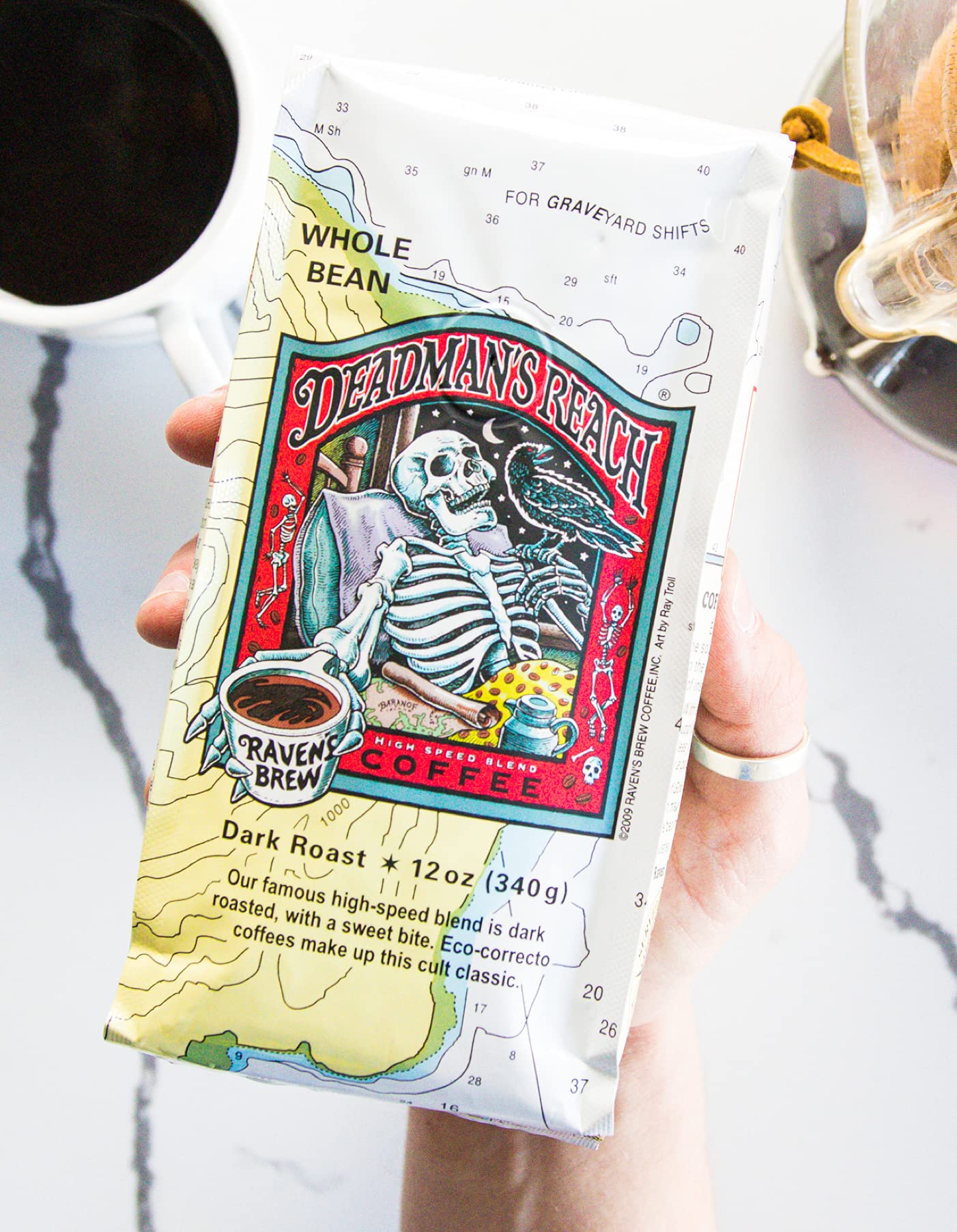 Raven's Brew bolsa con válvula unidireccional que conserva aroma