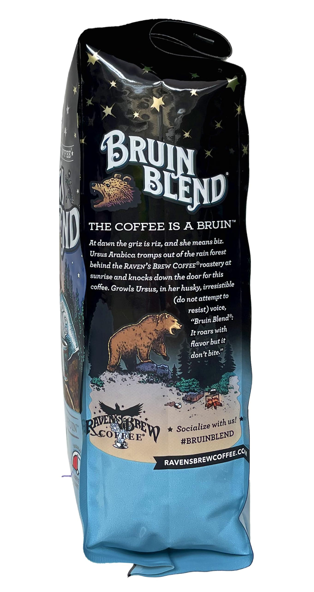 Raven's Brew puñado de granos enteros que destaca calidad y cuerpo