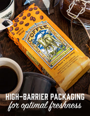 Raven's Brew café molido mostrando molienda ideal para múltiples métodos