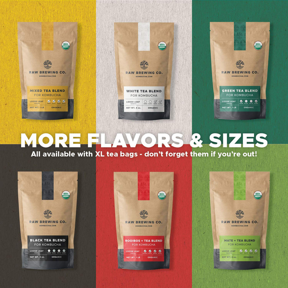 Raw Brewing Company frascos en fermentación mostrando uso del té para kombucha casera