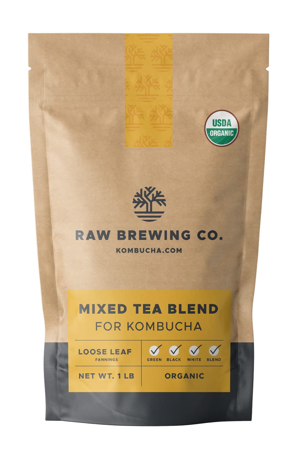 Raw Brewing Company paquete frontal muestra orgánico y rendimiento económico