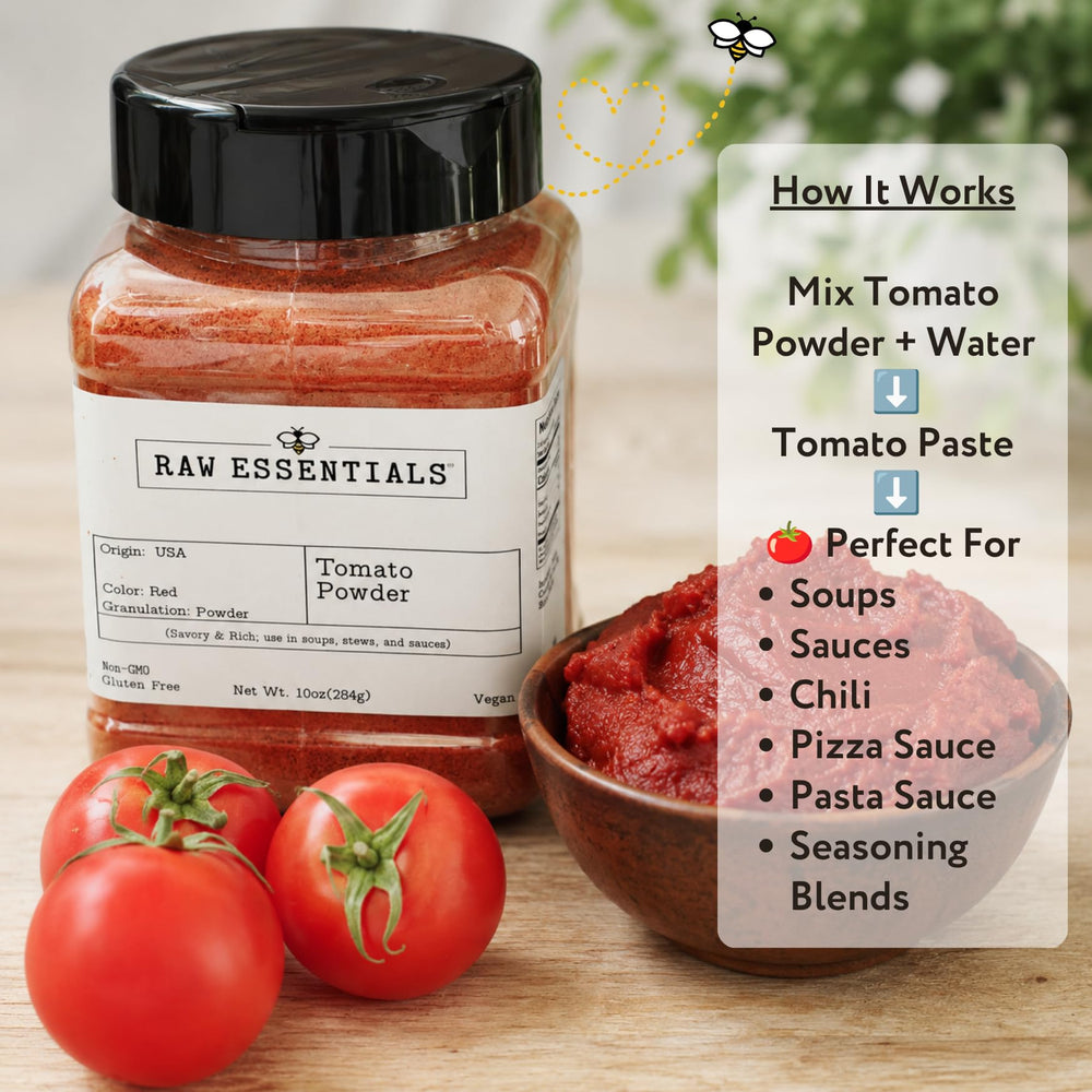 Raw Essentials bote en cocina hogareña, ingrediente versátil y listo