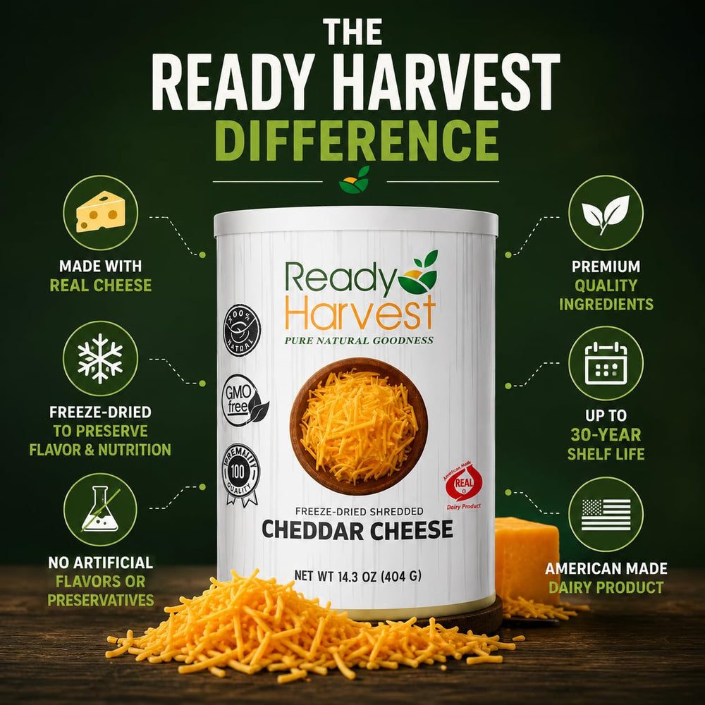 Ready Harvest etiqueta nutricional y lista de ingredientes clara