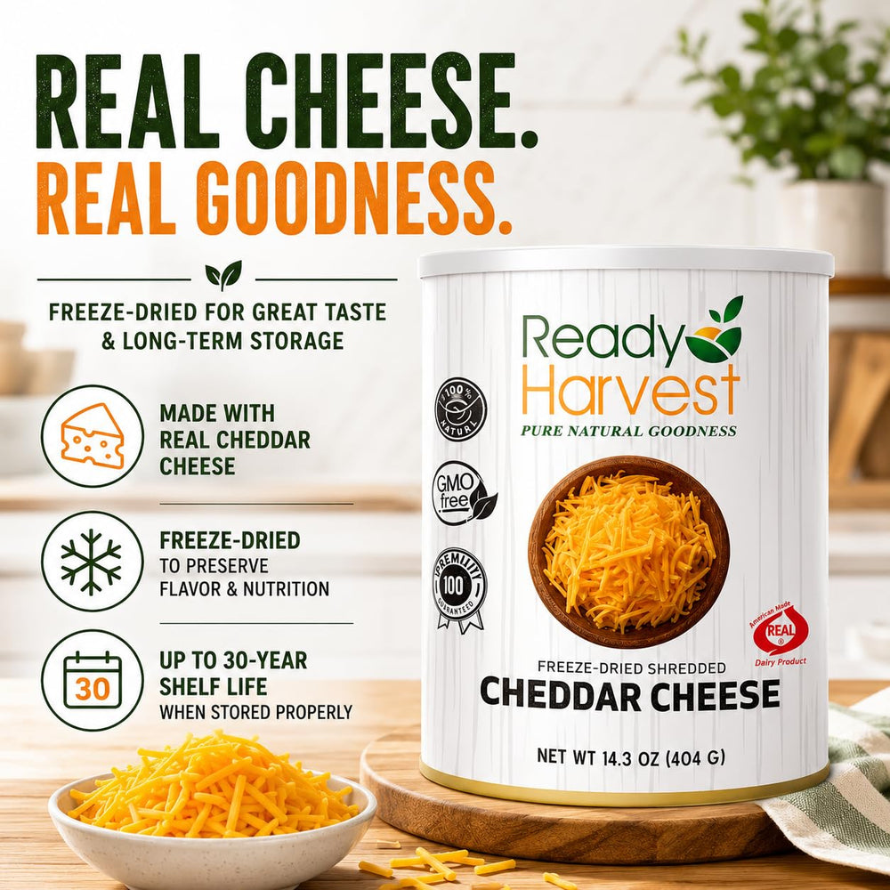 Ready Harvest primer plano de la textura deshidratada, sabor preservado