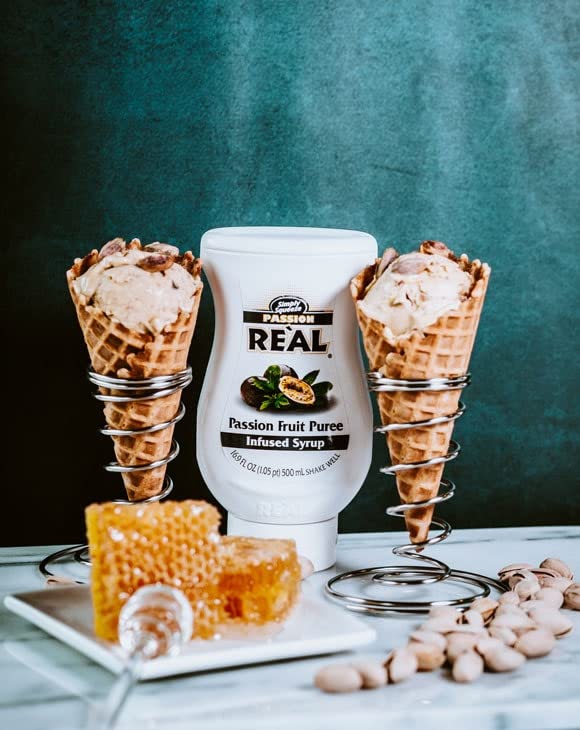 Reàl Infused Exotics primer plano puré de piña con aspecto fresco y auténtico