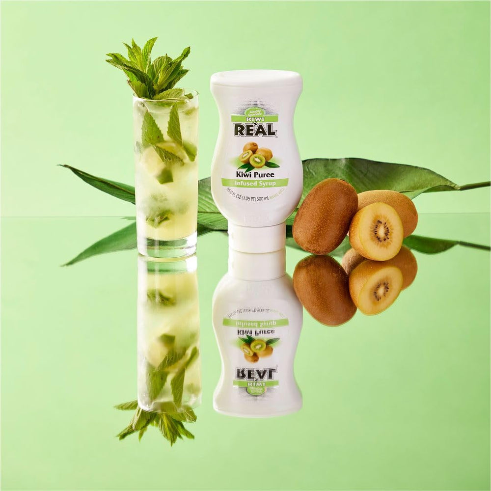 Reàl Infused Exotics puré de kiwi sobre postre realzando aroma y creatividad culinaria