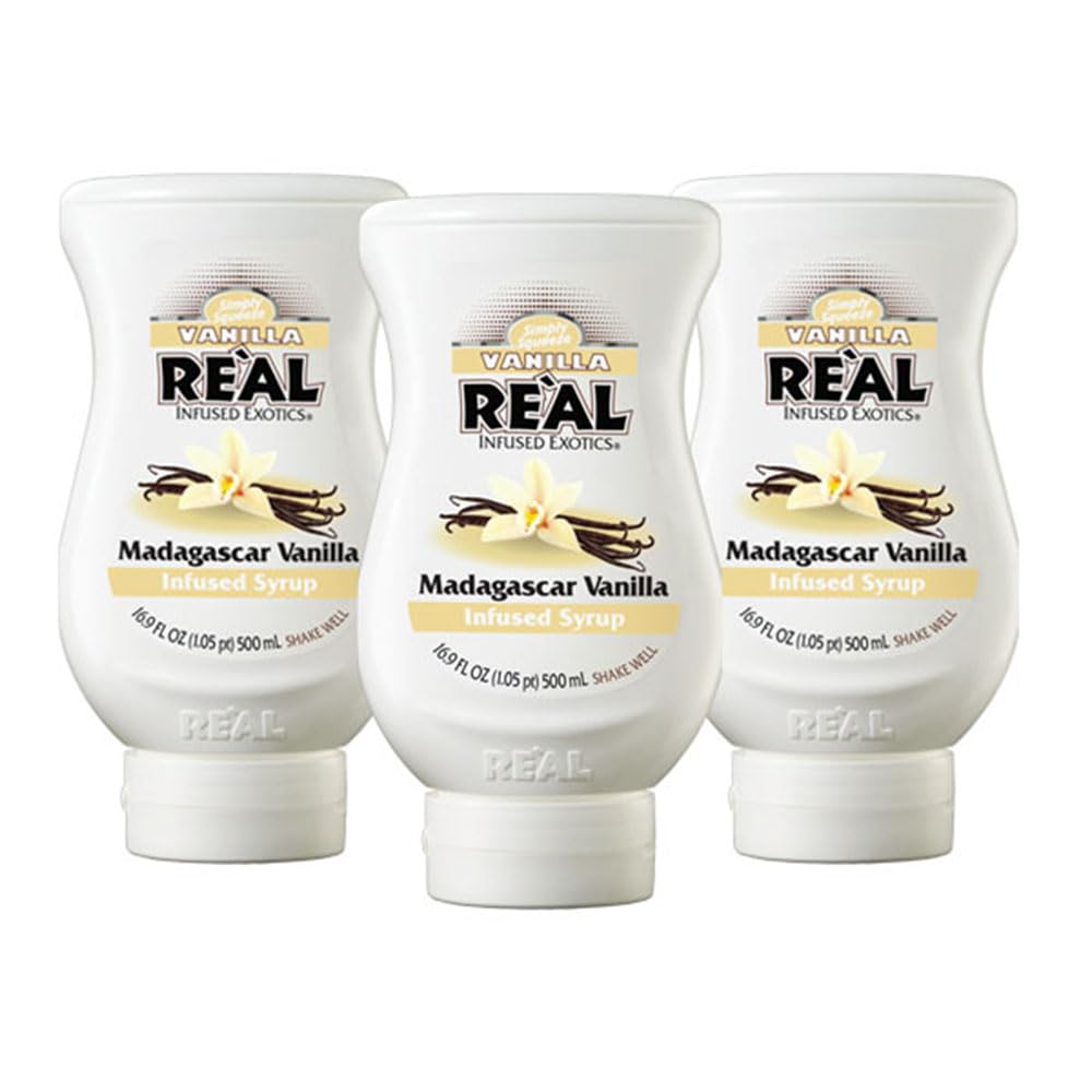 Reàl Infused Exotics vista frontal del pack de tres botellas, ideal para hostelería