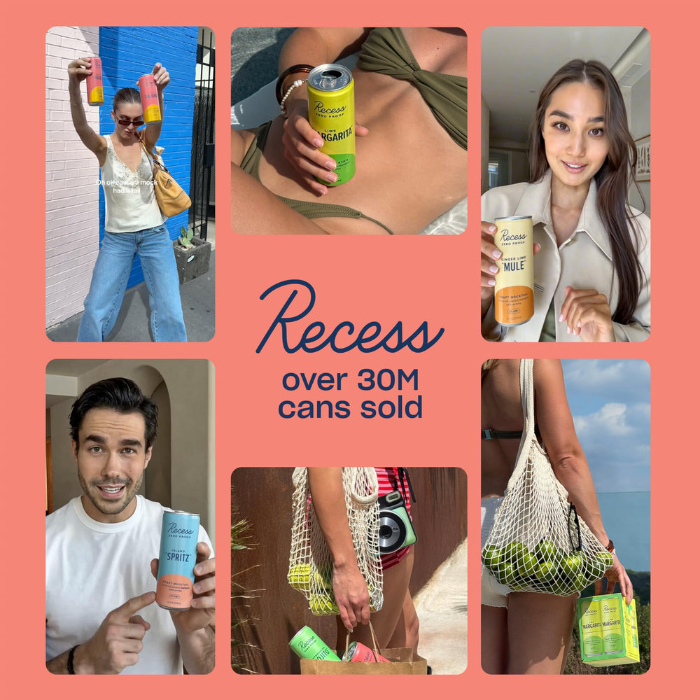 Recess lata sobre mesa en reunión, ofrece alternativa sin alcohol en fiestas