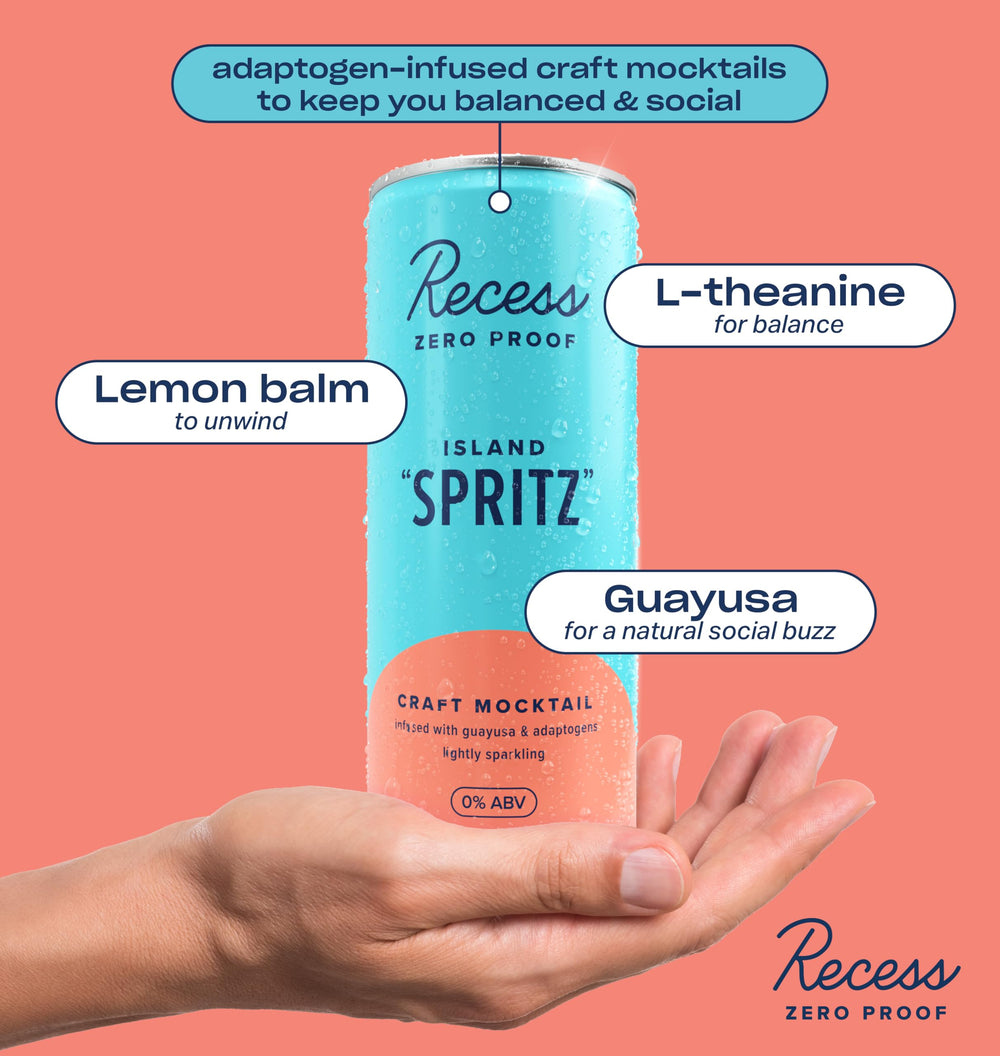 Recess ingredientes: piña y coco que ilustran sabor natural y real