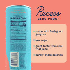 Recess lata en primer plano mostrando textura y diseño de etiqueta atractiva