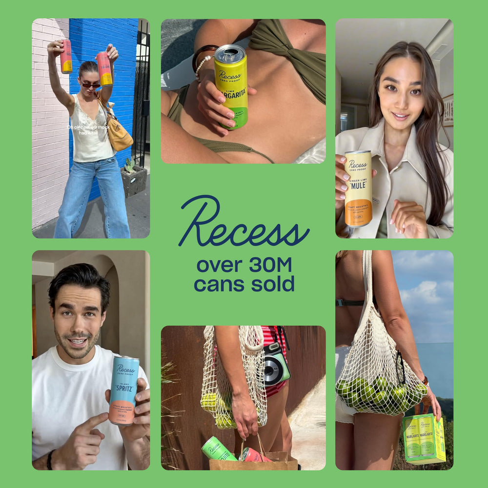 Recess bebida en mesa de fiesta que ofrece alternativa sin alcohol