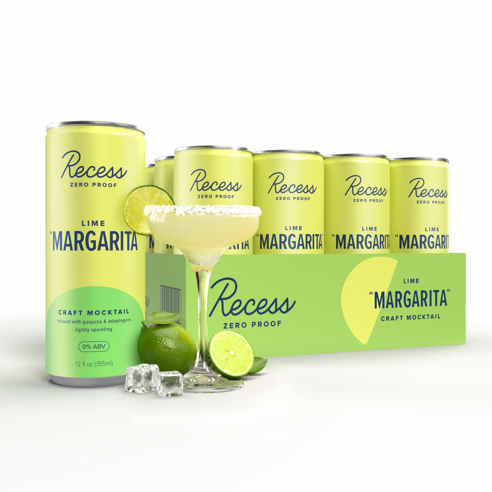 Recess pack frontal mostrando las doce latas y diseño atractivo