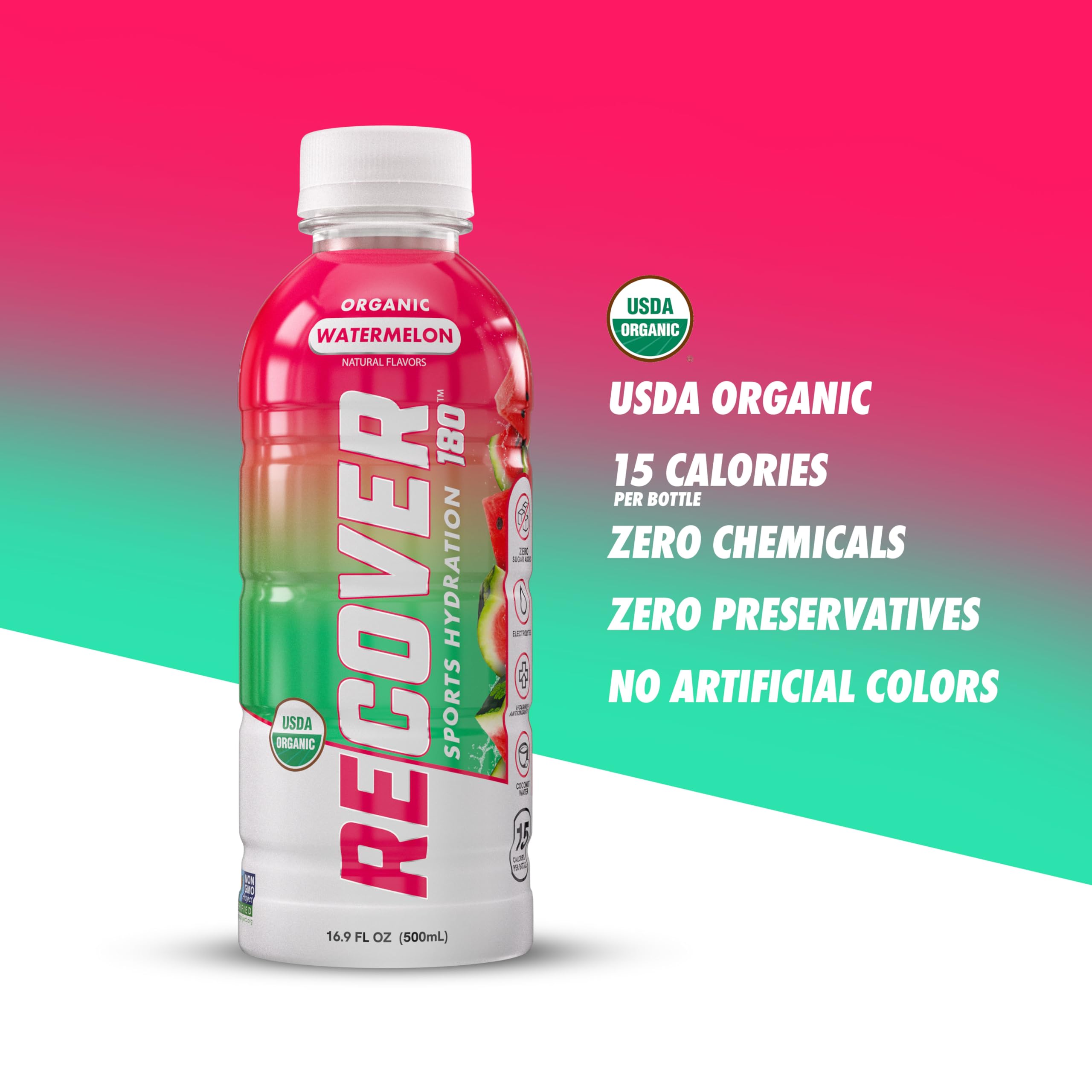 RECOV3R 180 etiqueta nutricional mostrando electrolitos y calorías
