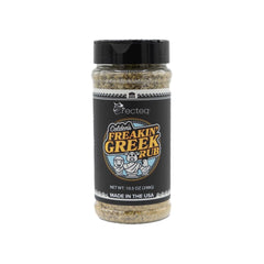 recteq Colden's Freakin' Greek Rub empaque frontal muestra sabor mediterráneo