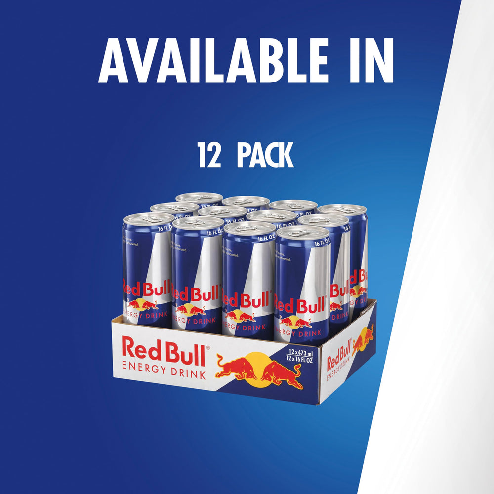 Lata de Red Bull junto a frutas, su uso como base para mocktails