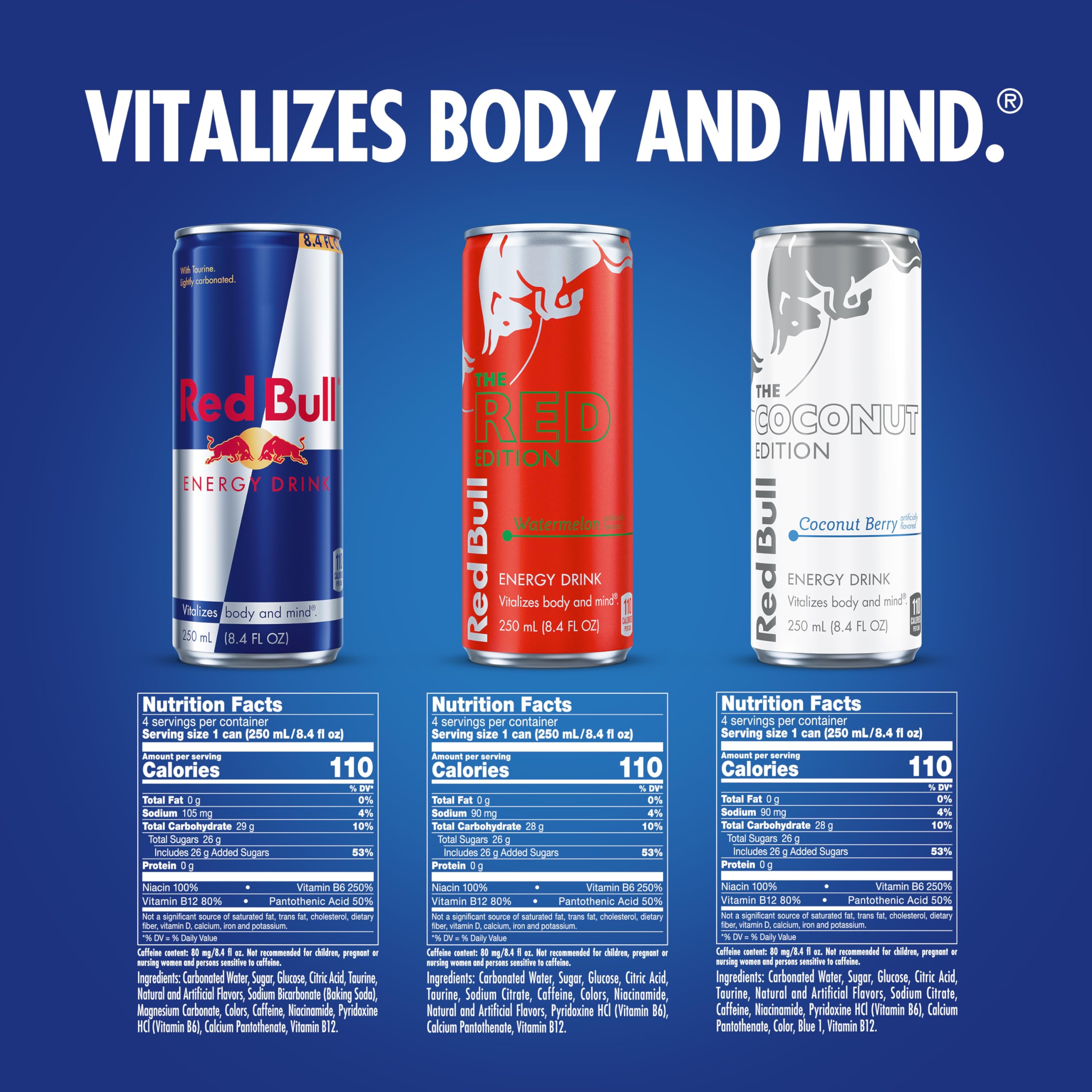 Red Bull Red Edition lata en primer plano con etiqueta visible y sabor afrutado