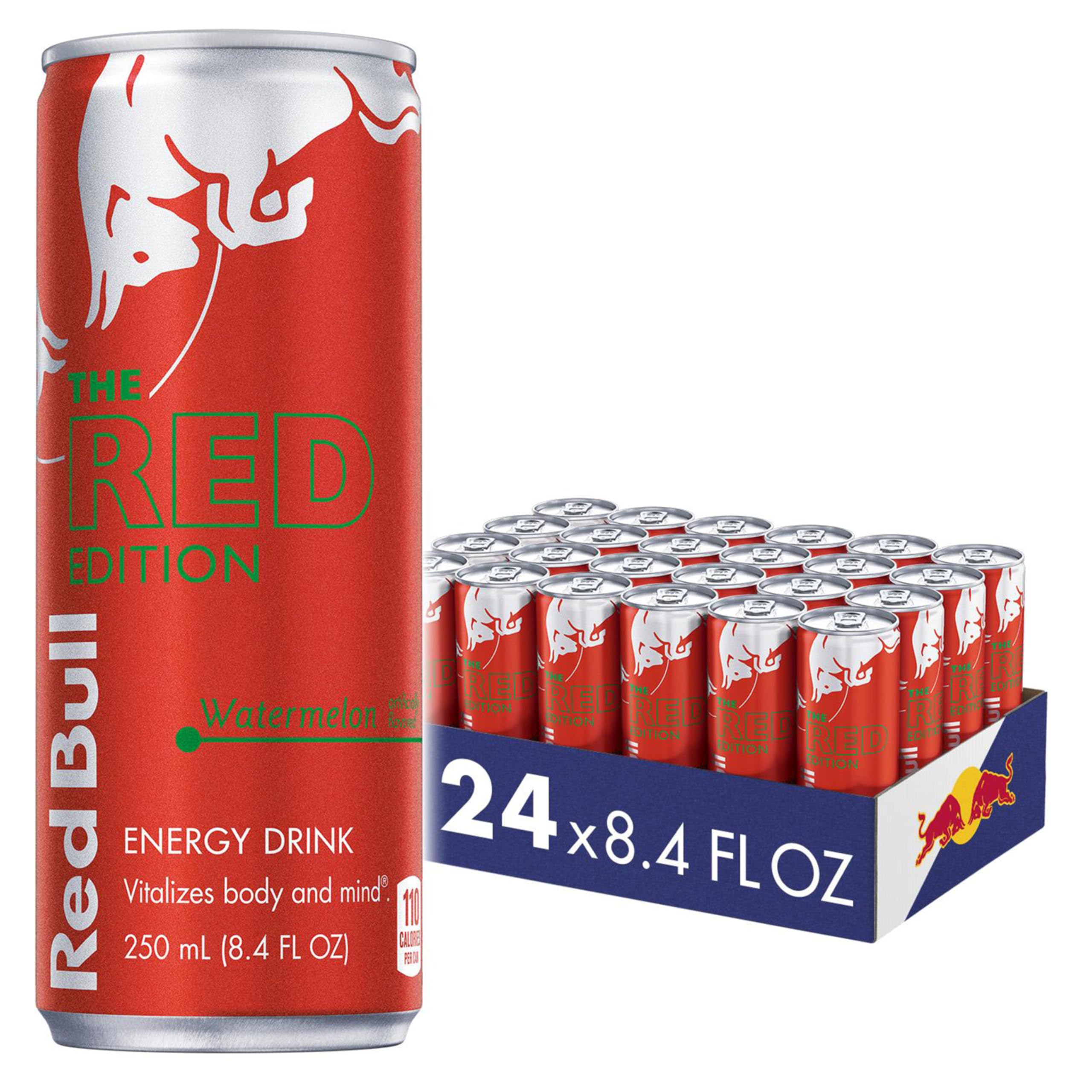 Red Bull lata frontal Sandía mostrando diseño y frescura