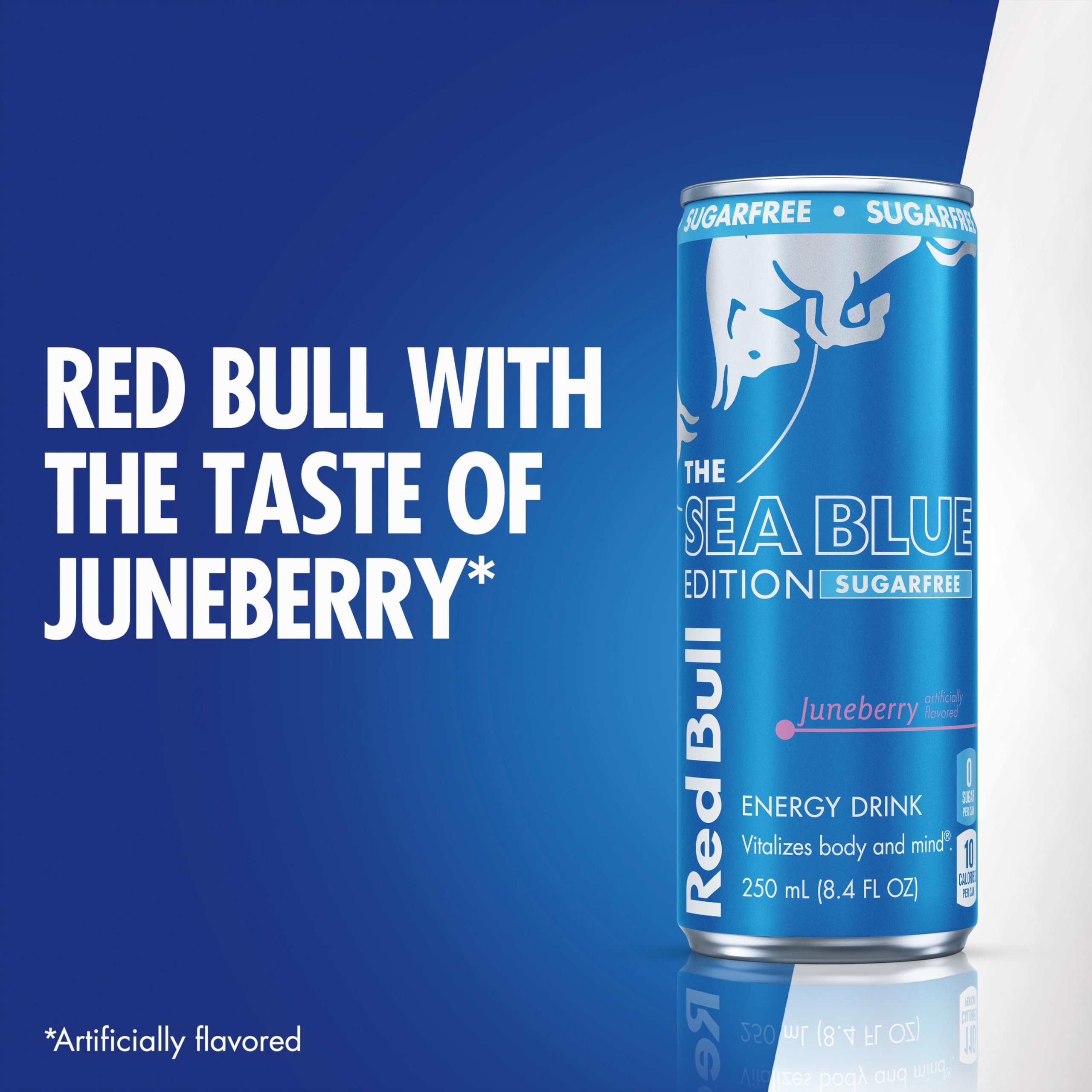 Red Bull Sea Blue bebida en ambiente deportivo destacando energía activa