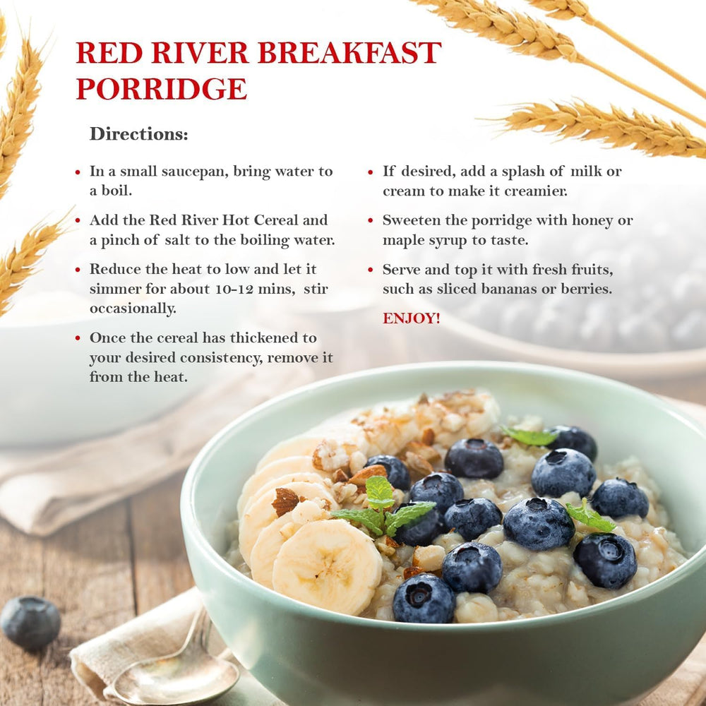 Red River granos desplegados muestran ingredientes simples y naturales