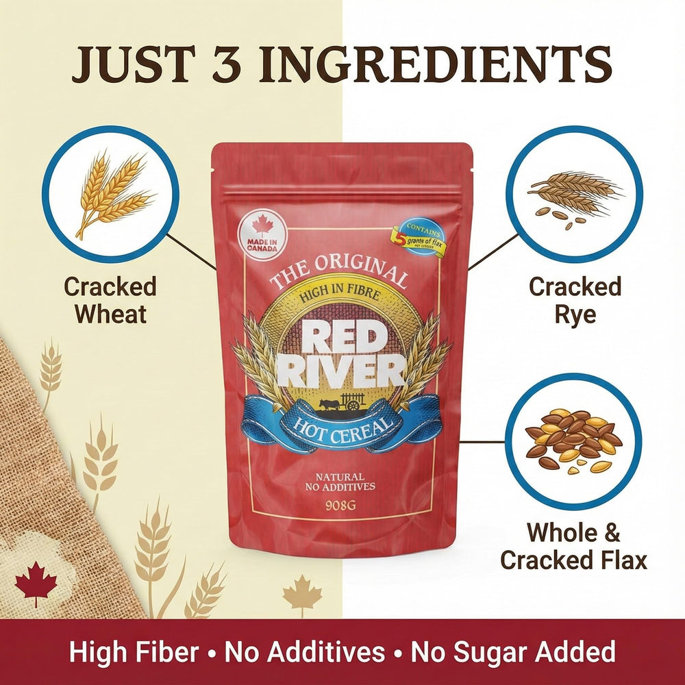 Red River cereal vertido en tazón rápido para desayuno caliente