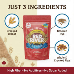 Red River cereal vertido en tazón rápido para desayuno caliente